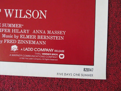 FIVE DAYS ONE SUMMER FOLDED US ONE SHEET POSTER SEAN CONNERY BETSY BRANTLEY 1982 Movie posters