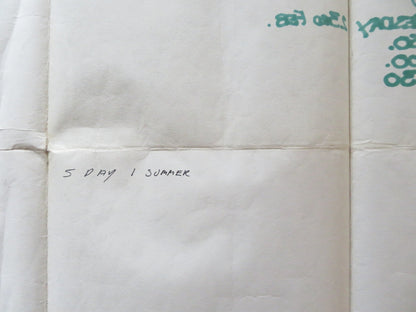 FIVE DAYS ONE SUMMMER UK QUAD (30"x 40") ROLLED POSTER SEAN CONNERY 1982 Rendezvous Cinema Movie posters