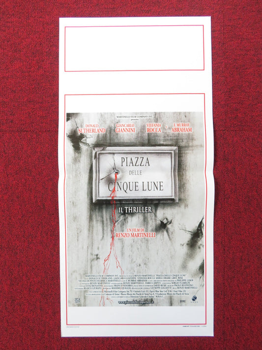 FIVE MOONS PLAZA ITALIAN LOCANDINA POSTER DONALD SUTHERLAND G. GIANNINI 2003 Rendezvous Cinema Movie posters