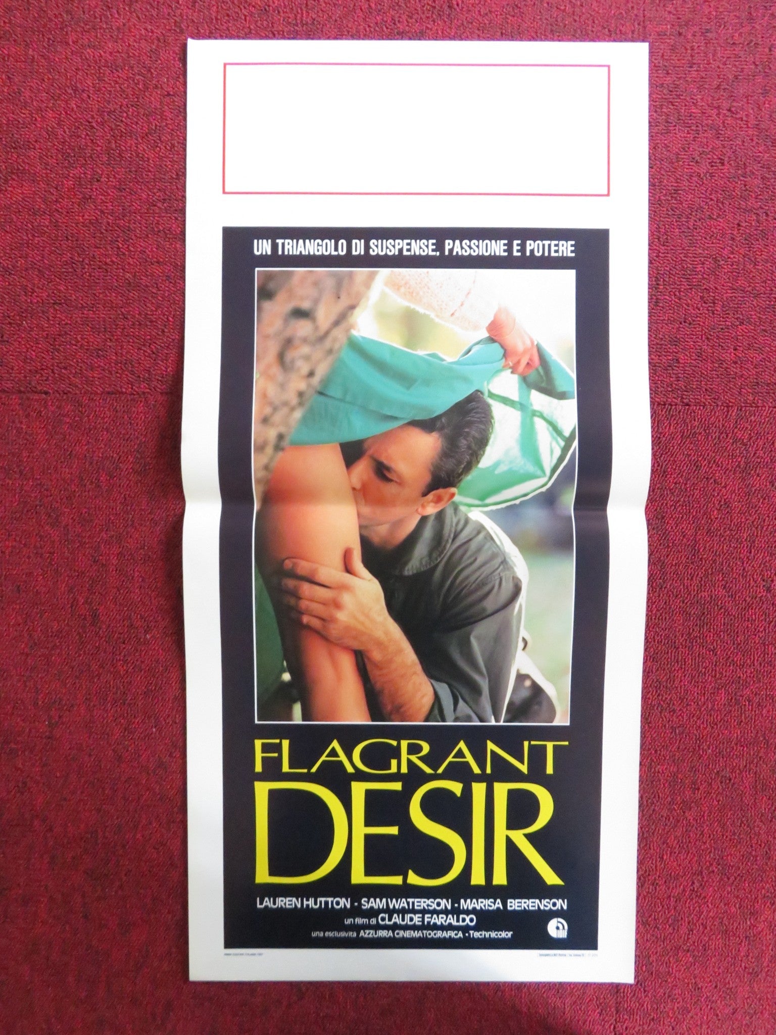 FLAGRANT DESIR ITALIAN LOCANDINA POSTER LAUREN HUTTON SAM WATERSON 1986 Rendezvous Cinema Movie posters