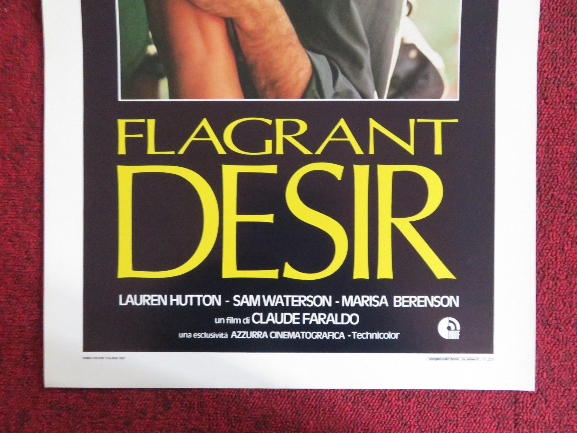 FLAGRANT DESIR ITALIAN LOCANDINA POSTER LAUREN HUTTON SAM WATERSON 1986 Rendezvous Cinema Movie posters
