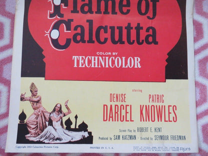 FLAME OF CALCUTTA US INSERT (14"x 36") POSTER DENIS DARCEL PATRIC KNOWLES 1953 - Rendezvous Cinema