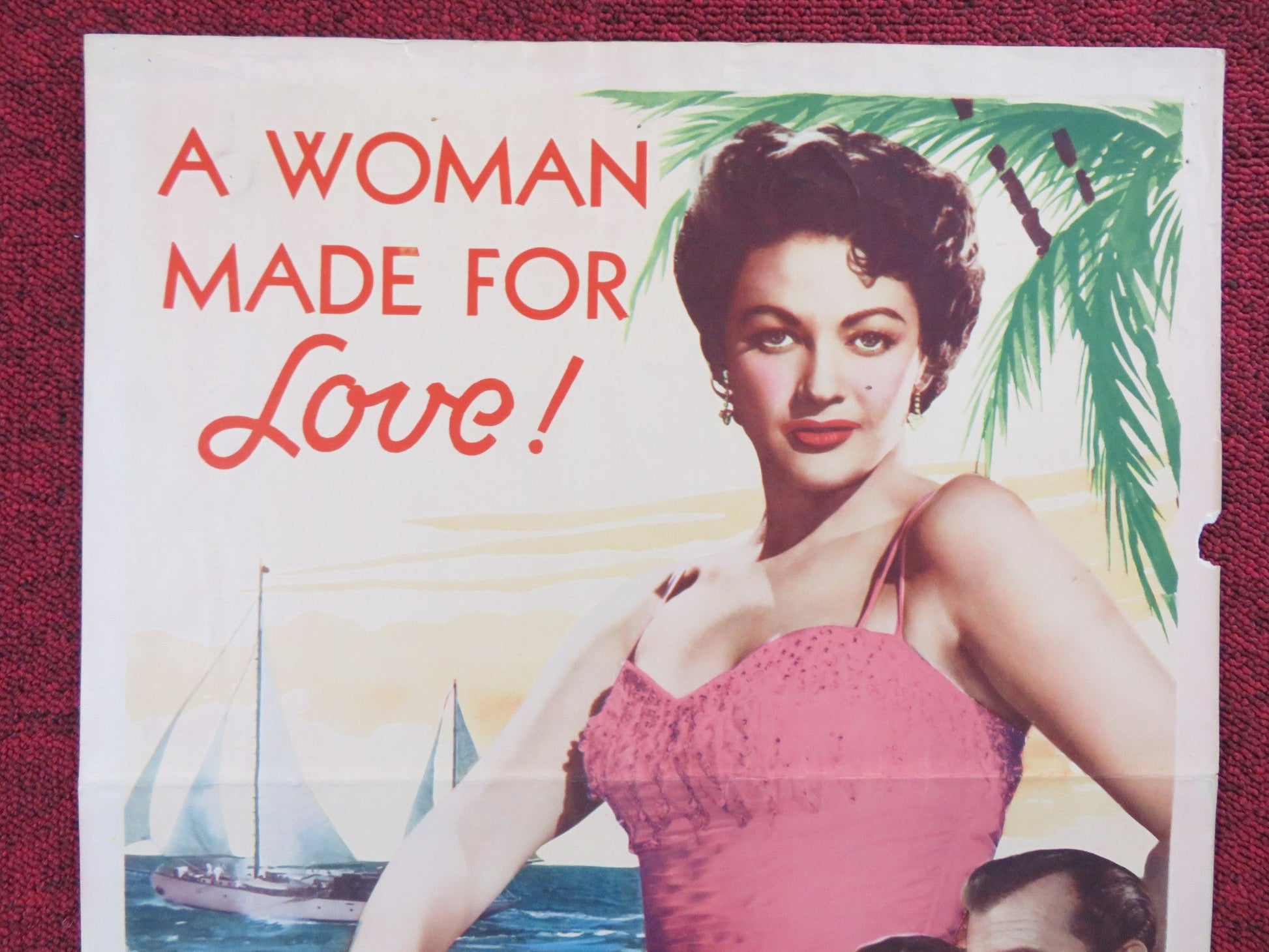 FLAME OF THE ISLANDS US INSERT (14"x 36") POSTER YVONNE DE CARLO H. DUFF 1955 Rendezvous Cinema Movie posters