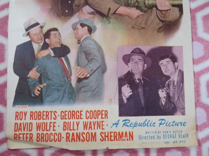 FLAMING FURY US INSERT (14"x 36") POSTER ROY ROBERTS GEORGE COOPER 1949 Movie posters