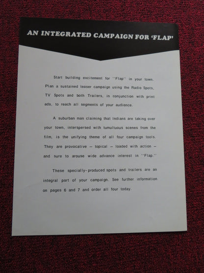 FLAP US PRESSBOOK UNCUT AND SUPPLEMENT ANTHONY QUINN CLAUDE AKINS 1970 Rendezvous Cinema Movie posters