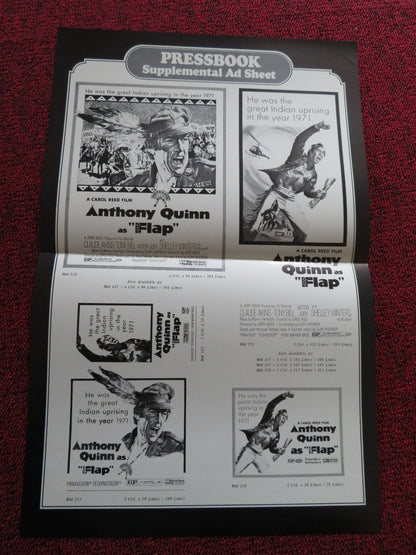 FLAP US PRESSBOOK UNCUT AND SUPPLEMENT ANTHONY QUINN CLAUDE AKINS 1970 Rendezvous Cinema Movie posters