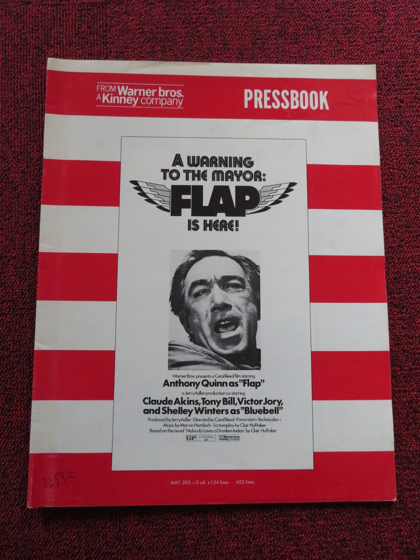 FLAP US PRESSBOOK UNCUT AND SUPPLEMENT ANTHONY QUINN CLAUDE AKINS 1970 Rendezvous Cinema Movie posters