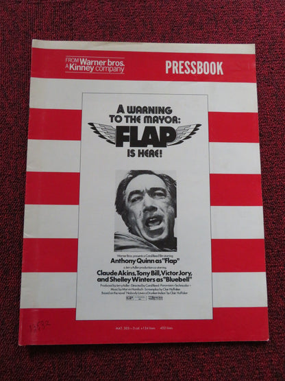 FLAP US PRESSBOOK UNCUT AND SUPPLEMENT ANTHONY QUINN CLAUDE AKINS 1970 Rendezvous Cinema Movie posters