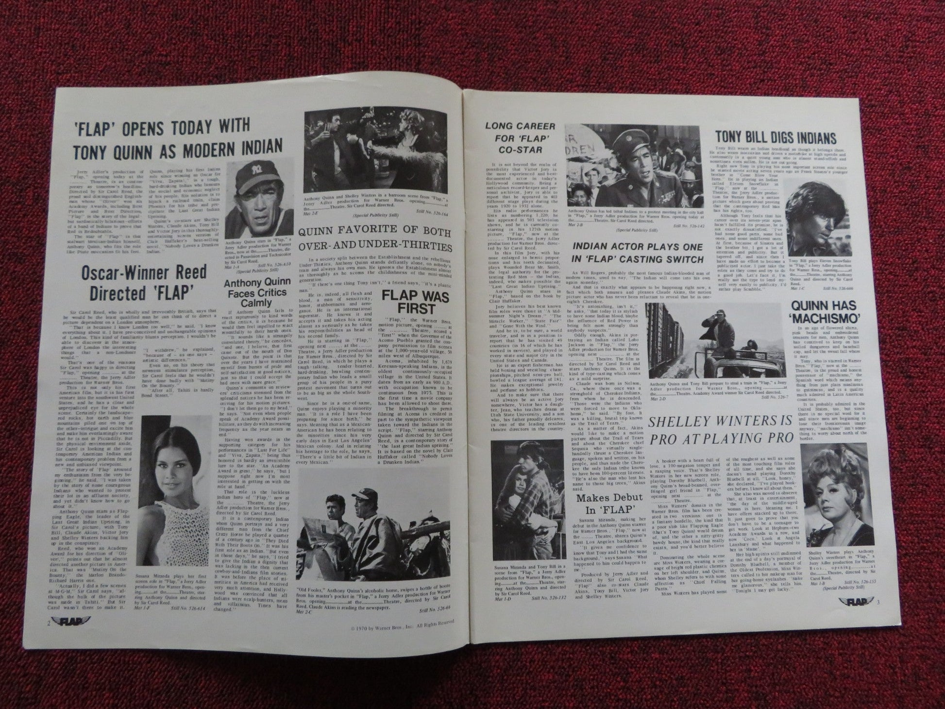 FLAP US PRESSBOOK UNCUT AND SUPPLEMENT ANTHONY QUINN CLAUDE AKINS 1970 Rendezvous Cinema Movie posters