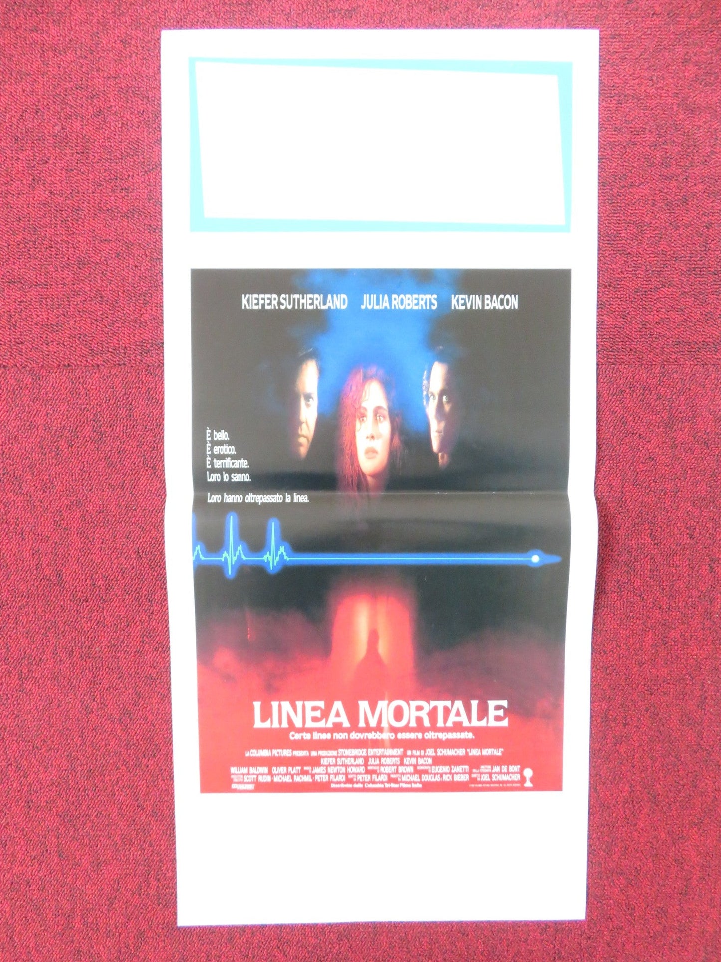 FLATLINERS ITALIAN LOCANDINA POSTER KIEFER SUTHERLAND JULIA ROBERTS 1990 Rendezvous Cinema Movie posters