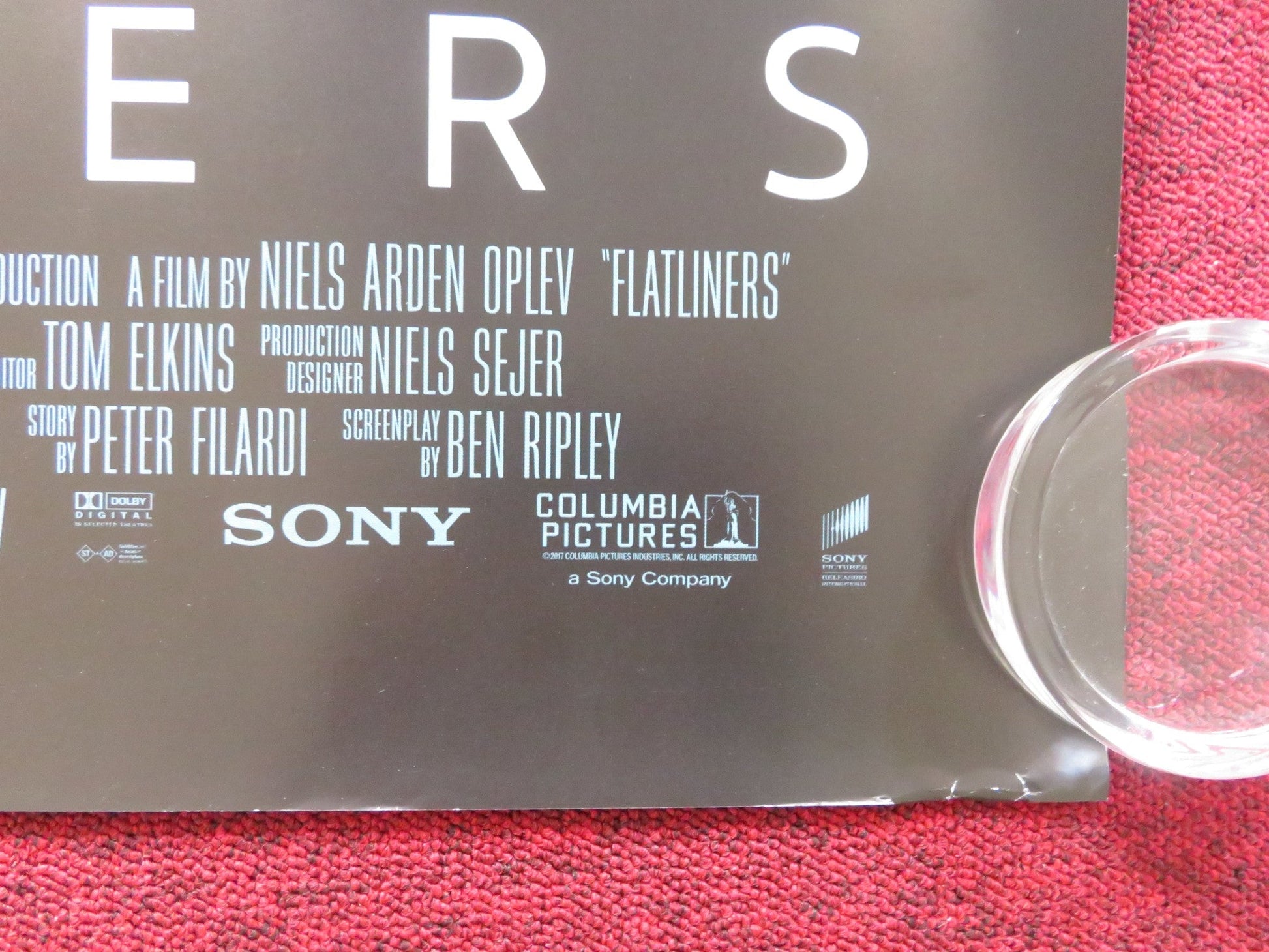 FLATLINERS UK QUAD (30"x 40") ROLLED POSTER ELLIOT PAGE DIEGO LUNA 2017 Rendezvous Cinema Movie posters