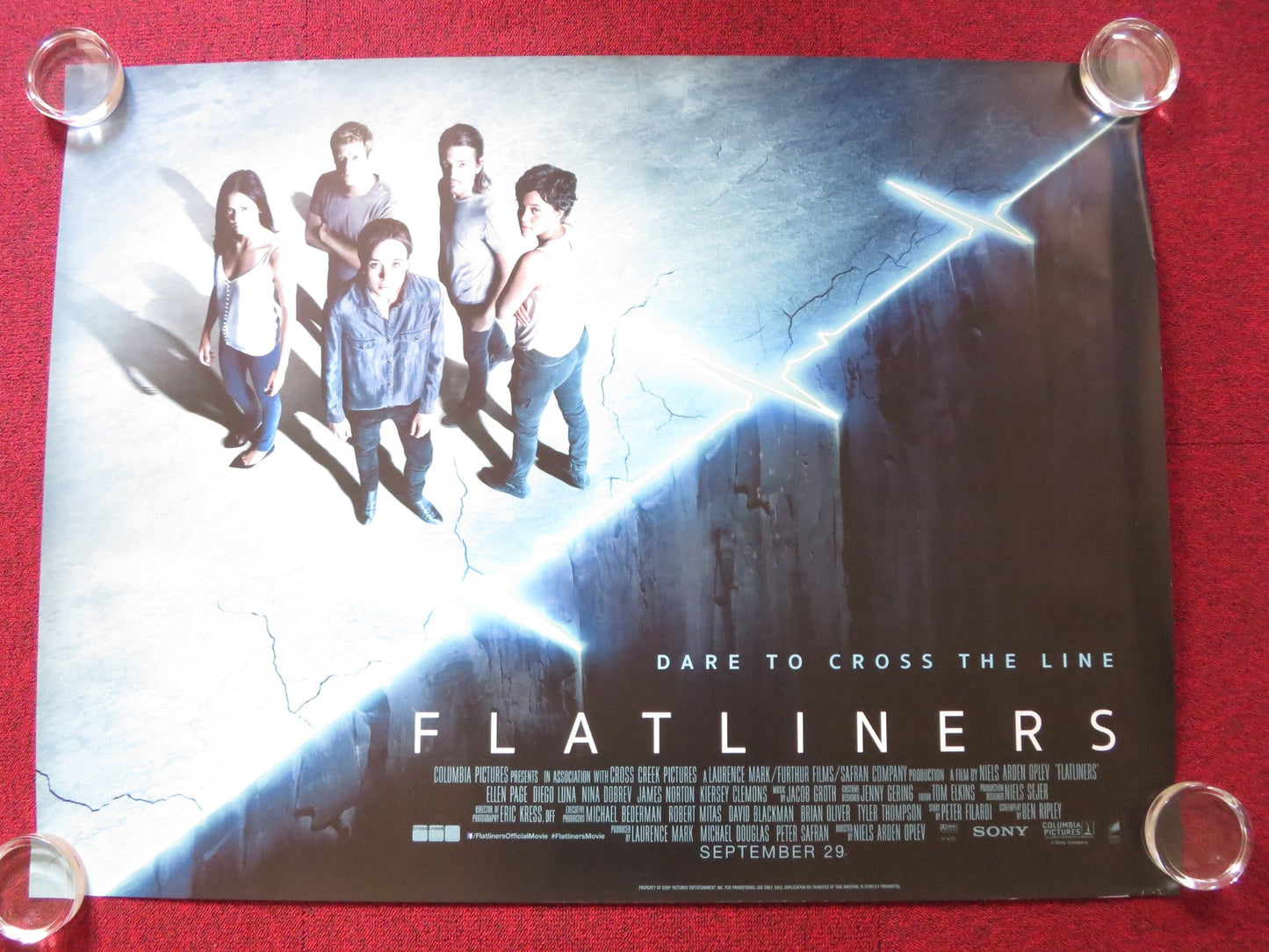 FLATLINERS UK QUAD (30"x 40") ROLLED POSTER ELLIOT PAGE DIEGO LUNA 2017 Rendezvous Cinema Movie posters