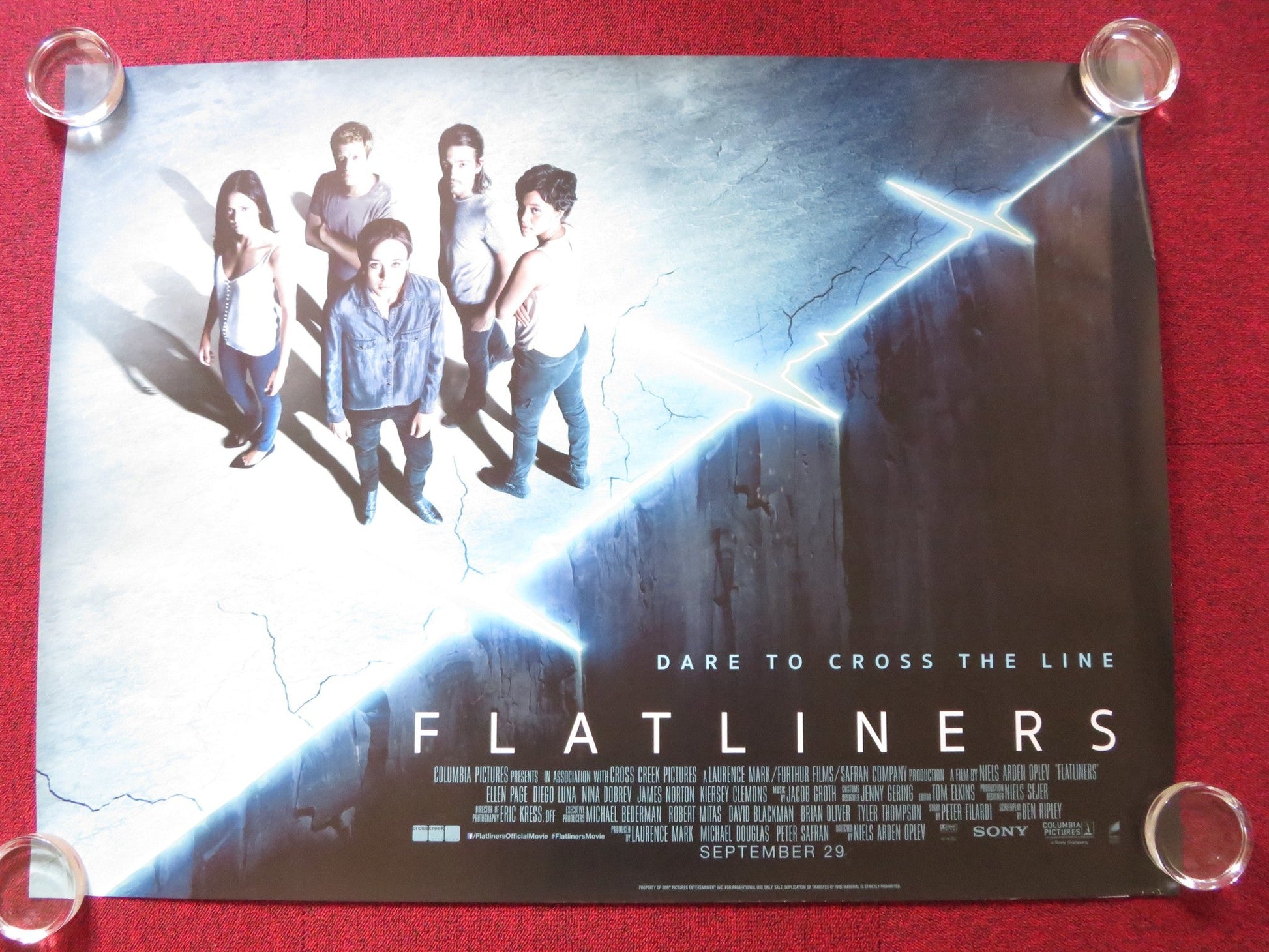FLATLINERS UK QUAD (30"x 40") ROLLED POSTER ELLIOT PAGE DIEGO LUNA 2017 Rendezvous Cinema Movie posters