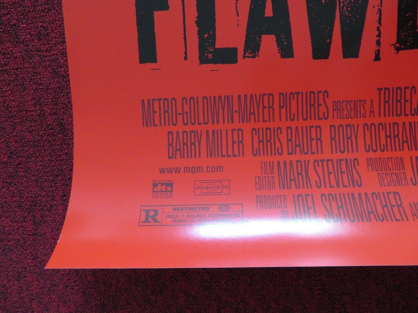 FLAWLESS US ONE SHEET ROLLED POSTER DENIRO HOFFMAN 1999 Movie posters