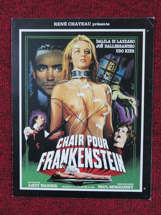 FLESH FOR FRANKENSTEIN FRENCH PROMO BROCHURE ANDY WARHOL JOE DALLESANDDRO 1983 Rendezvous Cinema Movie posters