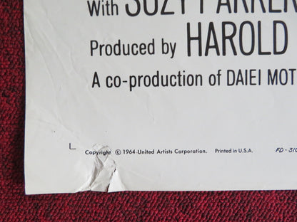 FLIGHT FROM ASHIYA FOLDED US ONE SHEET POSTER YUL BRYNER RICHARD WIDMARK 1964 Rendezvous Cinema Movie posters