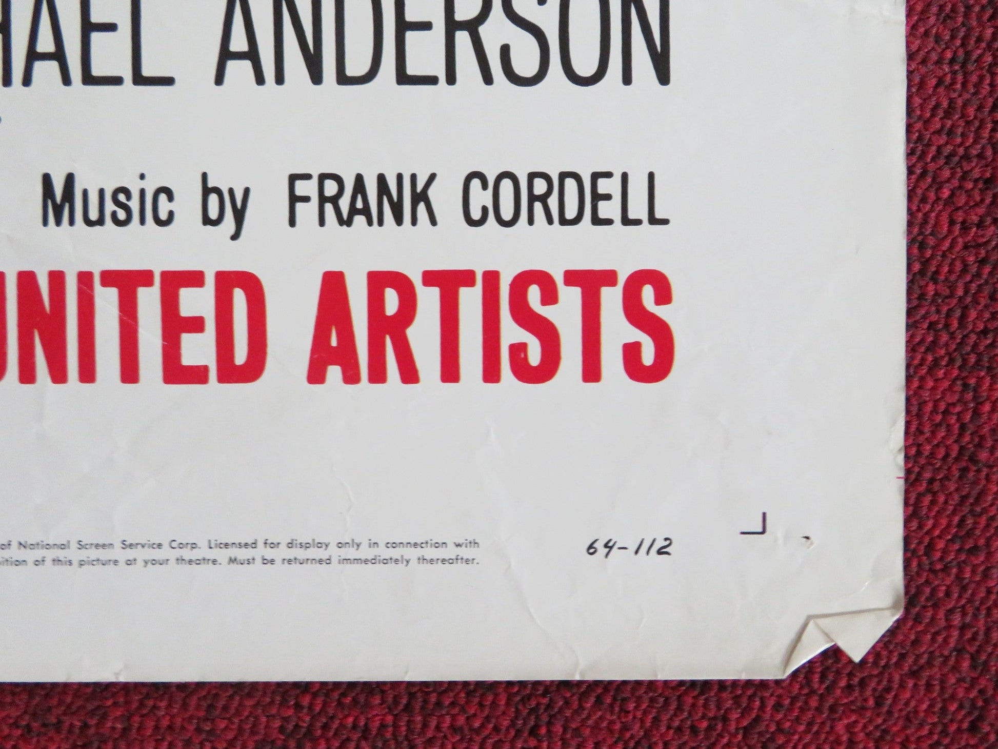 FLIGHT FROM ASHIYA FOLDED US ONE SHEET POSTER YUL BRYNER RICHARD WIDMARK 1964 Rendezvous Cinema Movie posters