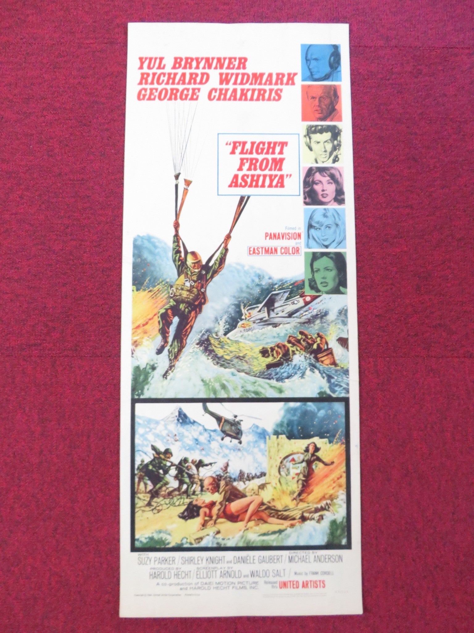 FLIGHT FROM ASHIYA US INSERT (14"x 36") POSTER YUL BRYNNER RICHARD WIDMARK 1964 Rendezvous Cinema Movie posters