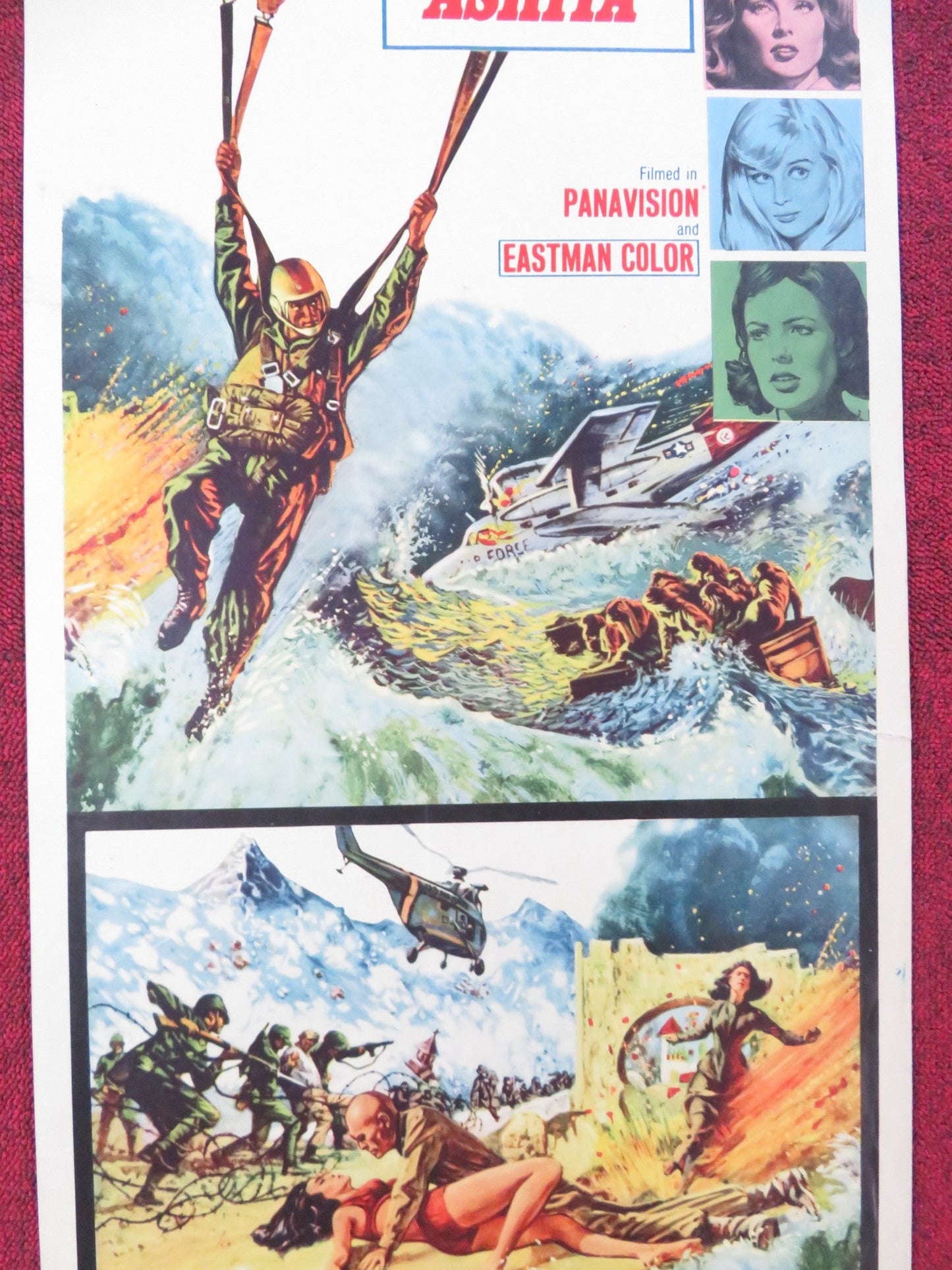 FLIGHT FROM ASHIYA US INSERT (14"x 36") POSTER YUL BRYNNER RICHARD WIDMARK 1964 Rendezvous Cinema Movie posters