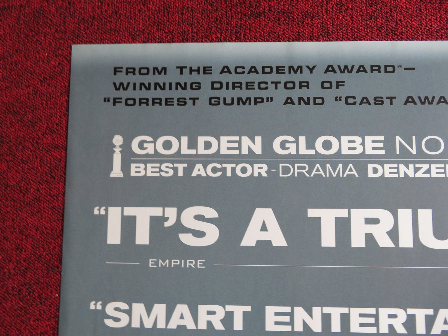 FLIGHT UK QUAD (30"x 40") ROLLED POSTER DENZEL WASHINGTON DON CHEADLE 2012 Rendezvous Cinema Movie posters