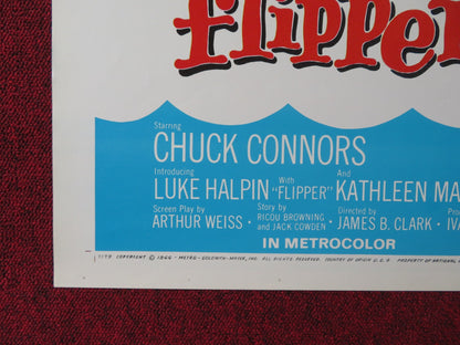 FLIPPER / FLIPPER'S NEW ADVENTURE FOLDED US ONE SHEET POSTER CHUCK CONNORS 1966 Rendezvous Cinema Movie posters