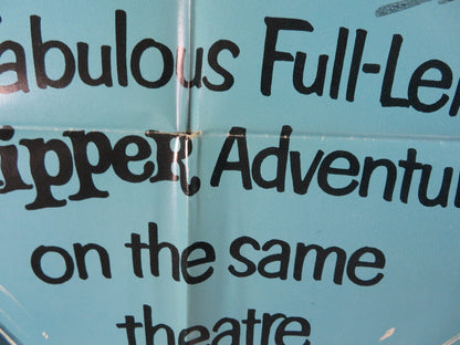 FLIPPER / FLIPPER'S NEW ADVENTURE FOLDED US ONE SHEET POSTER CHUCK CONNORS 1966 Rendezvous Cinema Movie posters