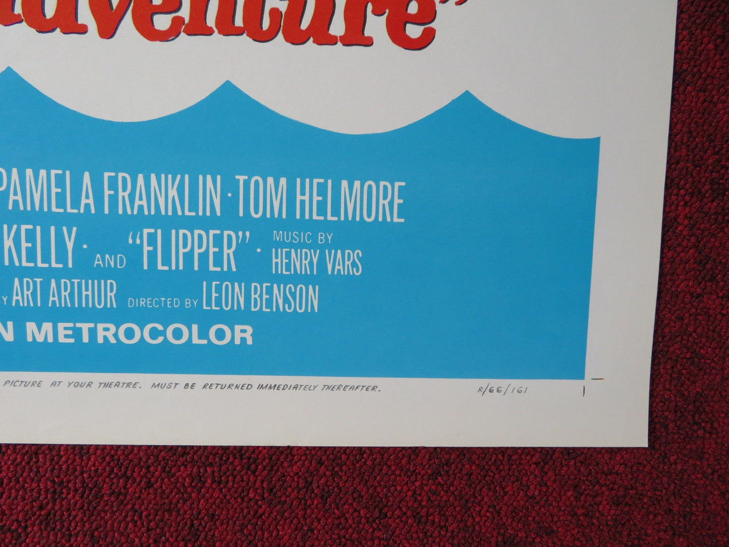 FLIPPER / FLIPPER'S NEW ADVENTURE FOLDED US ONE SHEET POSTER CHUCK CONNORS 1966 Rendezvous Cinema Movie posters