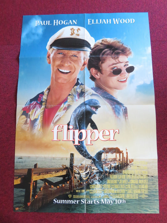 FLIPPER FOLDED US ONE SHEET POSTER PAUL HOGAN ELIJAH WOOD 1996 Rendezvous Cinema Movie posters