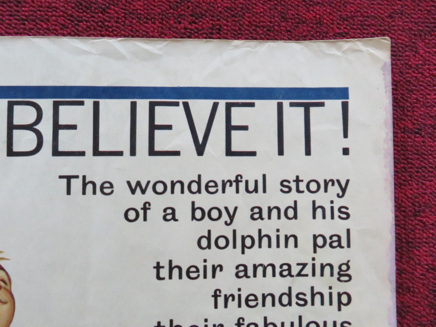 FLIPPER HALF SHEET (22"x 28") POSTER CHUCK CONNORS LUKE HALPIN 1963 Rendezvous Cinema Movie posters