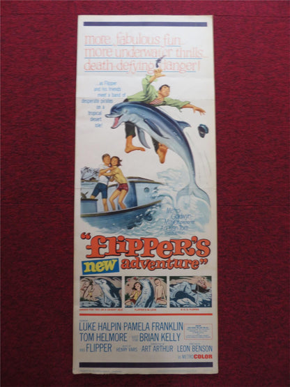 FLIPPER'S NEW ADVENTURE US INSERT (14"x 36") POSTER LUKE HALPIN BRIAN KELLY 1964 Rendezvous Cinema Movie posters