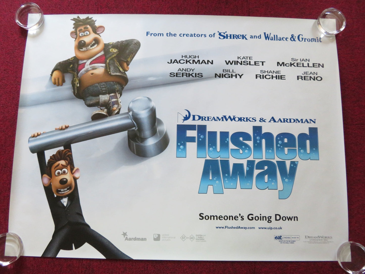 FLUSHED AWAY UK QUAD (30"x 40") ROLLED POSTER CARLOS ALAZRAQUI LIL BABY 2006 Rendezvous Cinema Movie posters