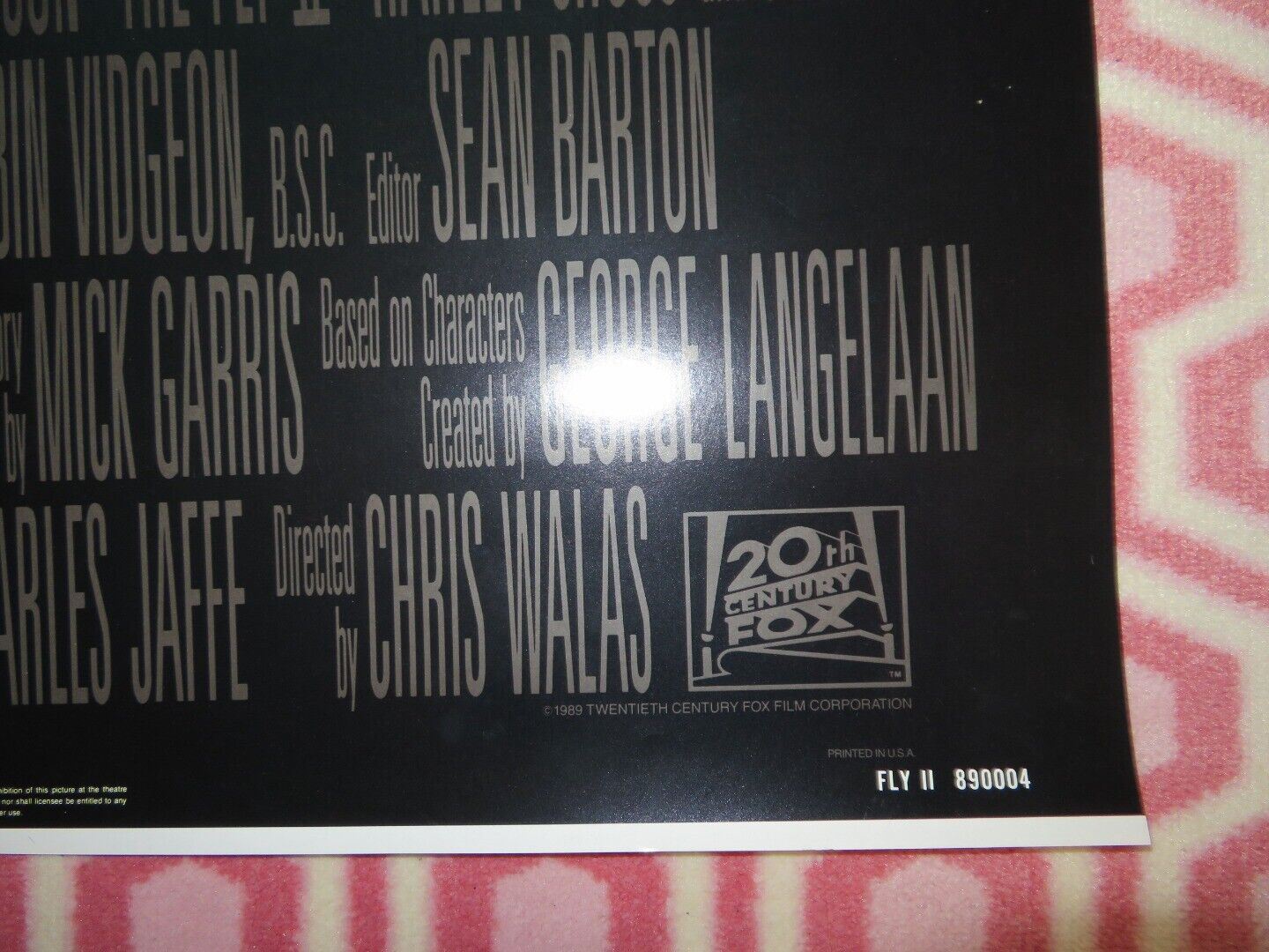 FLY II FOLDED US ONE SHEET POSTER ERIC STOLTZ CHRIS WALAS 1989 Movie posters