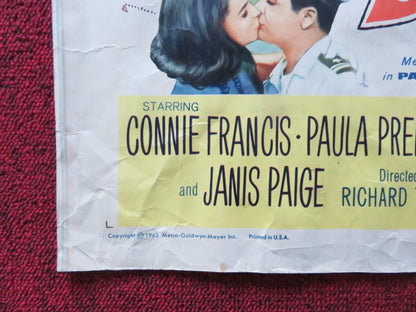 FOLLOW THE BOYS HALF SHEET (22"x 28") POSTER CONNIE FRANCIS PAULA PRENTISS 1963 Rendezvous Cinema Movie posters