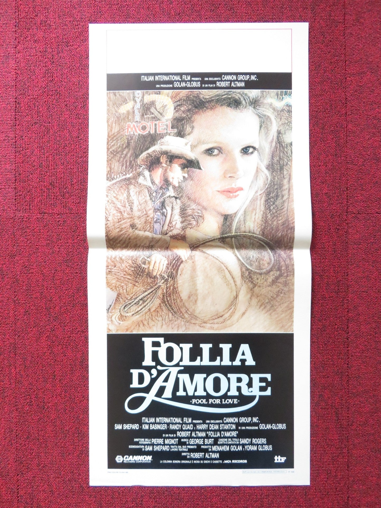 FOOL FOR LOVE ITALIAN LOCANDINA POSTER CANNON KIM BASINGER SAM SHEPARD 1986 Rendezvous Cinema Movie posters