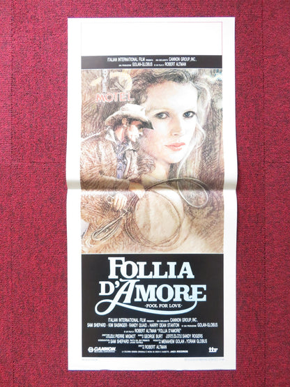 FOOL FOR LOVE ITALIAN LOCANDINA POSTER CANNON KIM BASINGER SAM SHEPARD 1986 Rendezvous Cinema Movie posters