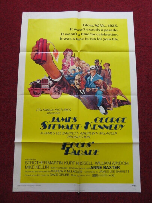 FOOLS' PARADE FOLDED US ONE SHEET POSTER JAMES STEWART GEORGE KENNEDY 1971 - Rendezvous Cinema
