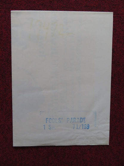 FOOLS' PARADE FOLDED US ONE SHEET POSTER JAMES STEWART GEORGE KENNEDY 1971 - Rendezvous Cinema