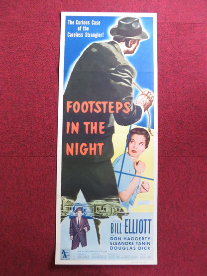 FOOTSTEPS IN THE NIGHT US INSERT (14"x 36") POSTER BILL ELLIOTT HAGGERTY 1957 Rendezvous Cinema Movie posters