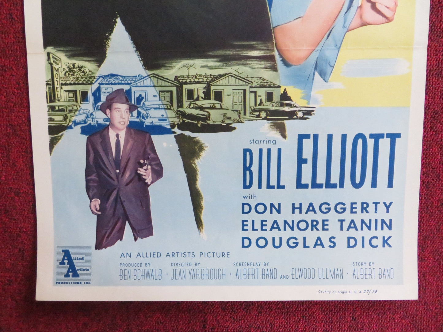FOOTSTEPS IN THE NIGHT US INSERT (14"x 36") POSTER BILL ELLIOTT HAGGERTY 1957 Rendezvous Cinema Movie posters