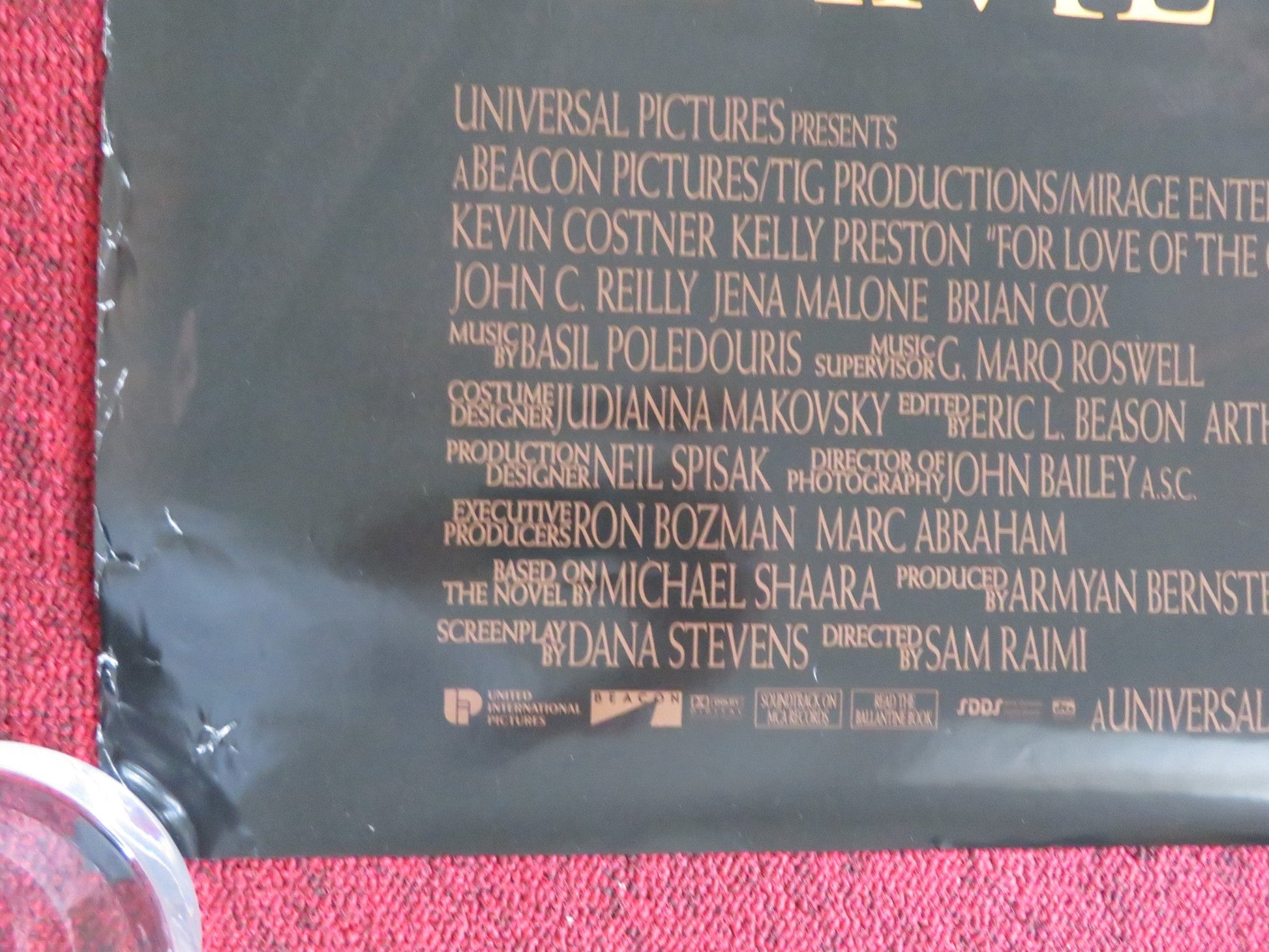 FOR LOVE OF THE GAME US ONE SHEET ROLLED POSTER KEVIN COSTNER KELLY PRESTON 1999 Rendezvous Cinema Movie posters