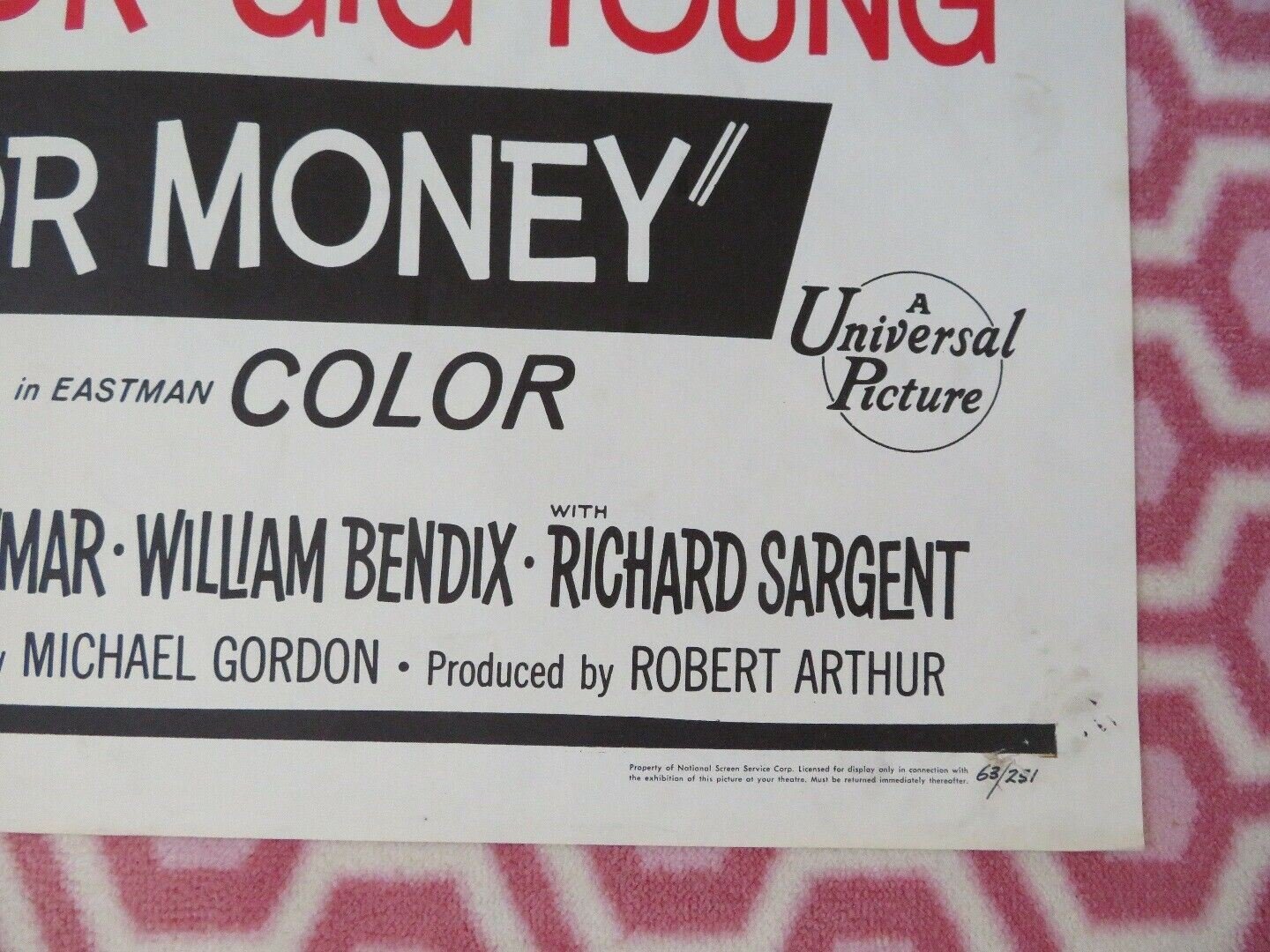 FOR LOVE OR MONEY US ONE SHEET POSTER THELMA RITTER KIRK DOUGLAS 1963 Movie posters