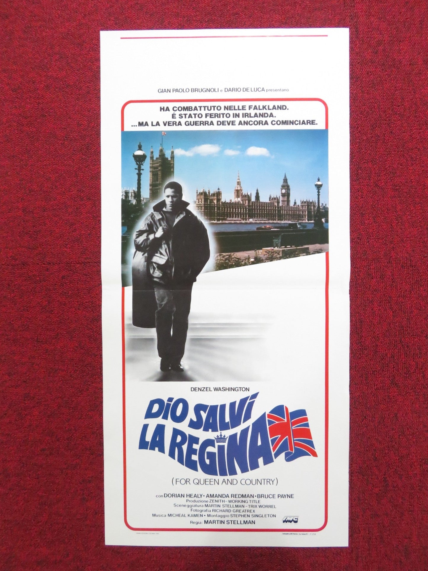 FOR QUEEN AND COUNTRY ITALIAN LOCANDINA POSTER DENZEL WASHINGTON HEALY 1988 Rendezvous Cinema Movie posters