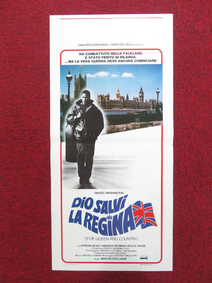FOR QUEEN AND COUNTRY ITALIAN LOCANDINA POSTER DENZEL WASHINGTON HEALY 1988 Rendezvous Cinema Movie posters