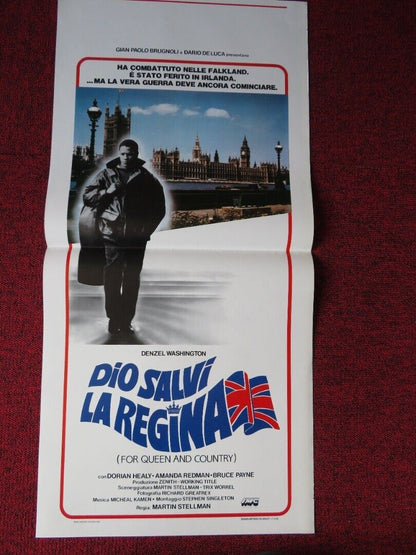 FOR QUEEN & COUNTRY ITALIAN LOCANDINA (27.5"x13") POSTER D WASHINGTON 1989 Movie posters
