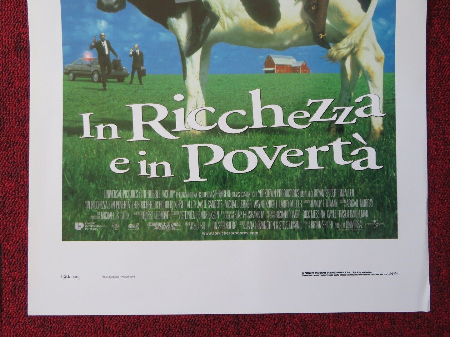 FOR RICHER OR POORER ITALIAN LOCANDINA (27.5"x13") POSTER TIM ALLEN 1998 - Rendezvous Cinema
