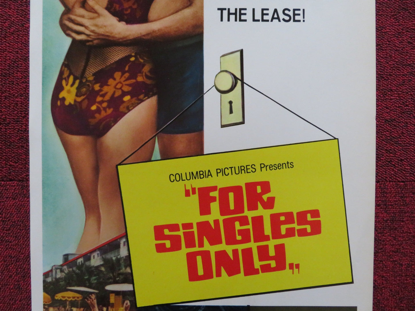 FOR SINGLES ONLY US INSERT (14"x 36") POSTER JOHN SAXON MARY ANN MOBLEY 1968 Rendezvous Cinema Movie posters