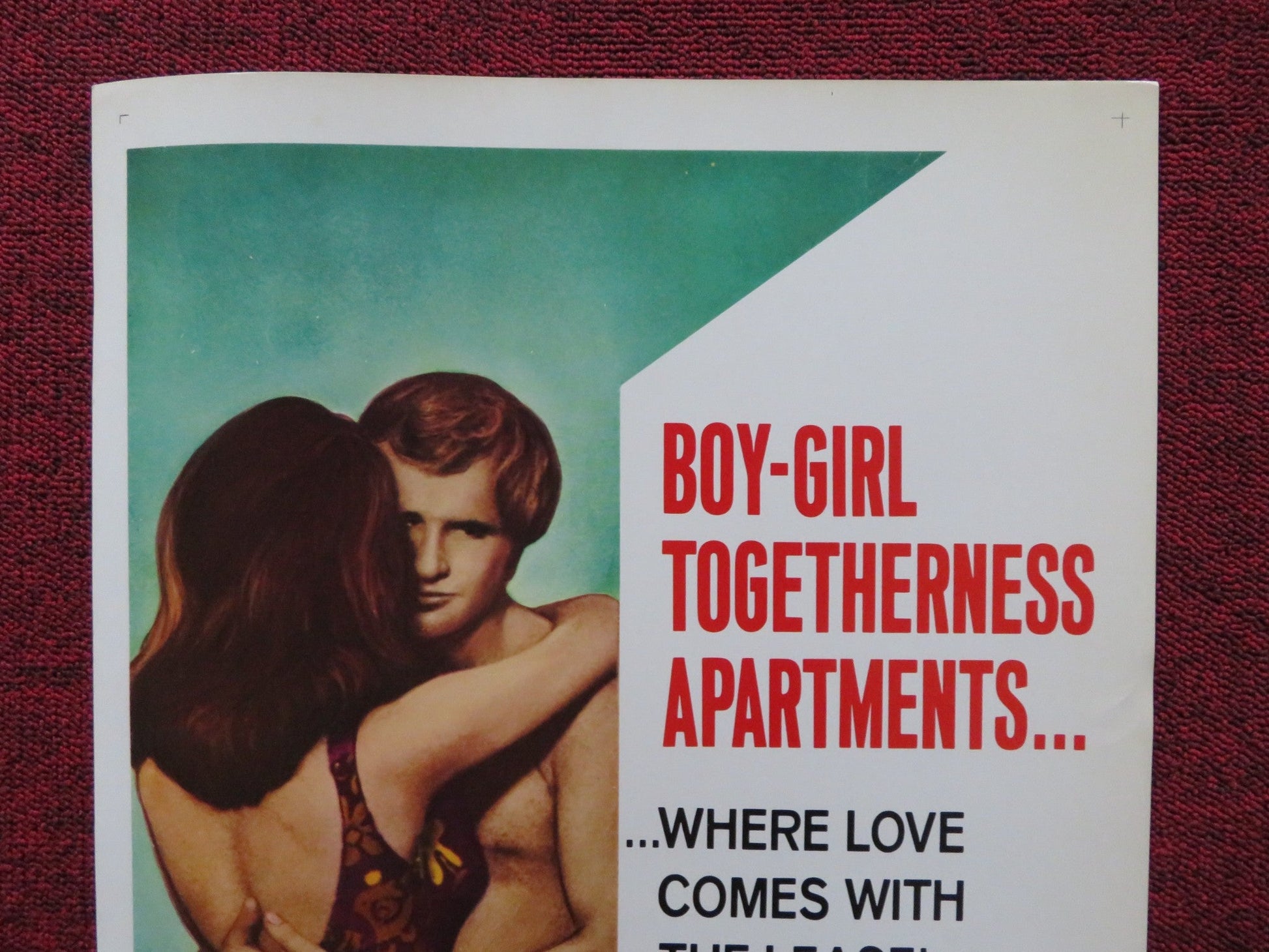 FOR SINGLES ONLY US INSERT (14"x 36") POSTER JOHN SAXON MARY ANN MOBLEY 1968 Rendezvous Cinema Movie posters