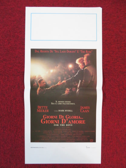 FOR THE BOYS ITALIAN LOCANDINA POSTER BETTE MIDLER JAMES CAAN 1991 Rendezvous Cinema Movie posters