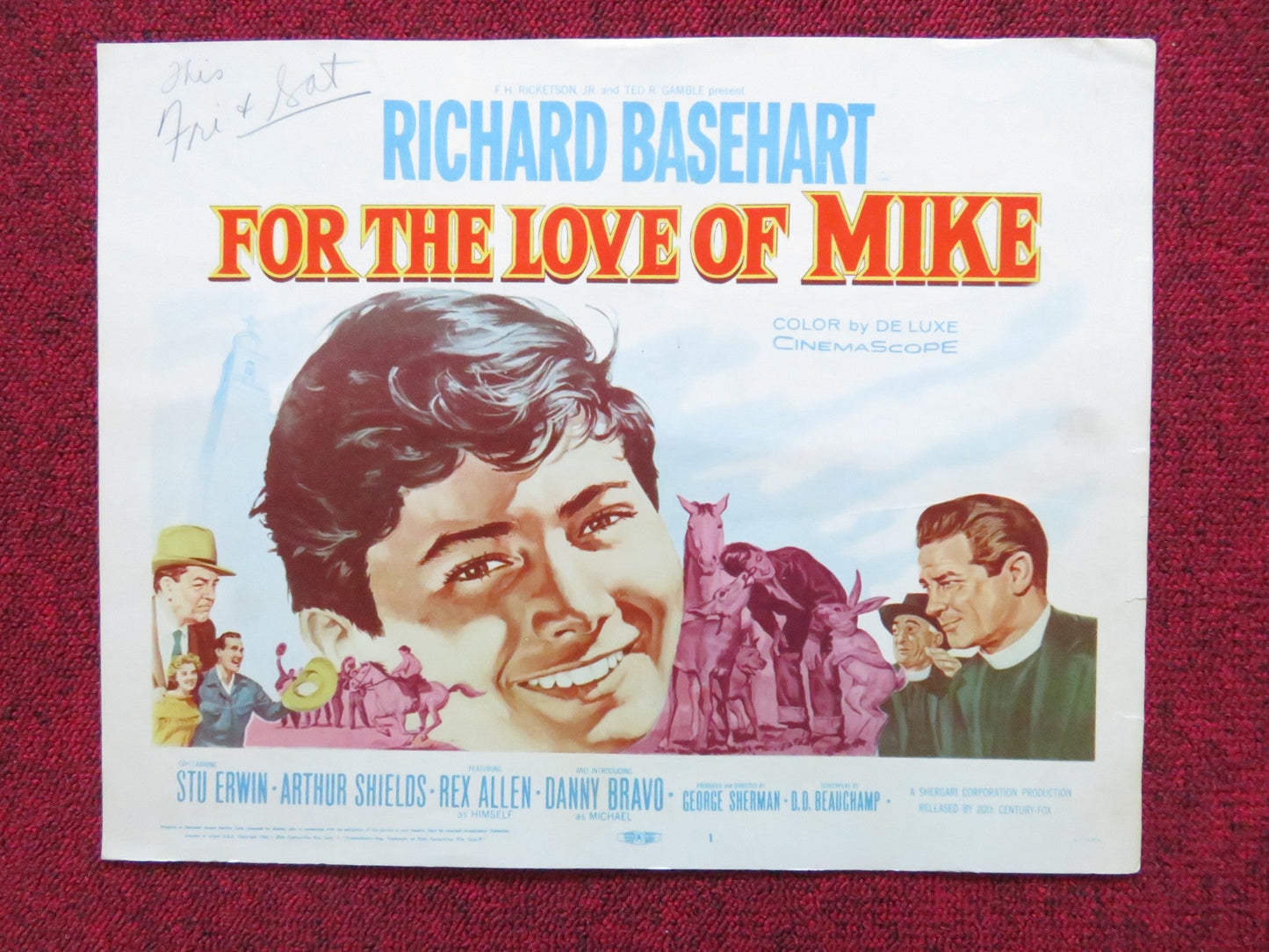FOR THE LOVE OF MIKE US LOBBY CARD FULL SET RICHARD BASEHEART STUARY ERWIN 1960 Rendezvous Cinema Movie posters