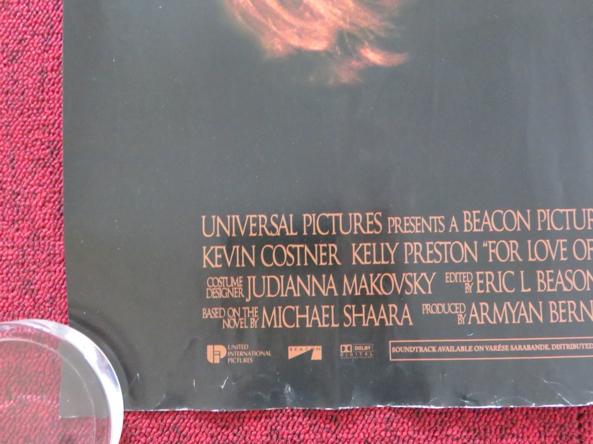 FOR THE LOVE OF THE GAME UK QUAD (30"x 40") ROLLED POSTER KEVIN COSTNER 1999 Rendezvous Cinema Movie posters